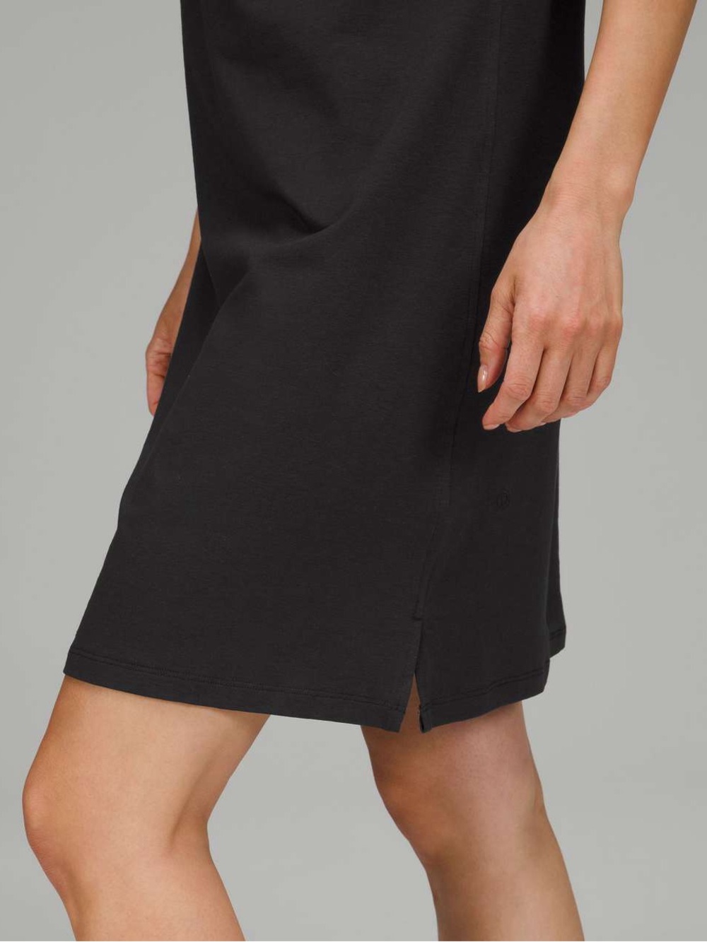 Lululemon Black Cotton Blend T-Shirt Dress Size 10 Classic Fit Stretch - Picture 3 of 6